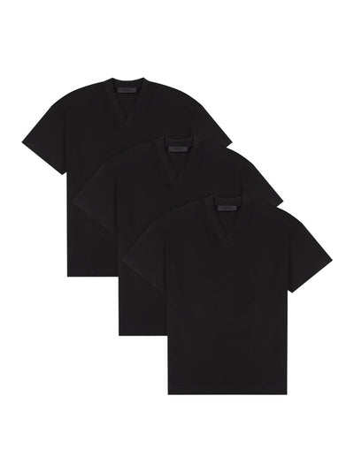 3-Pack Essential V-Neck Tee (Black)