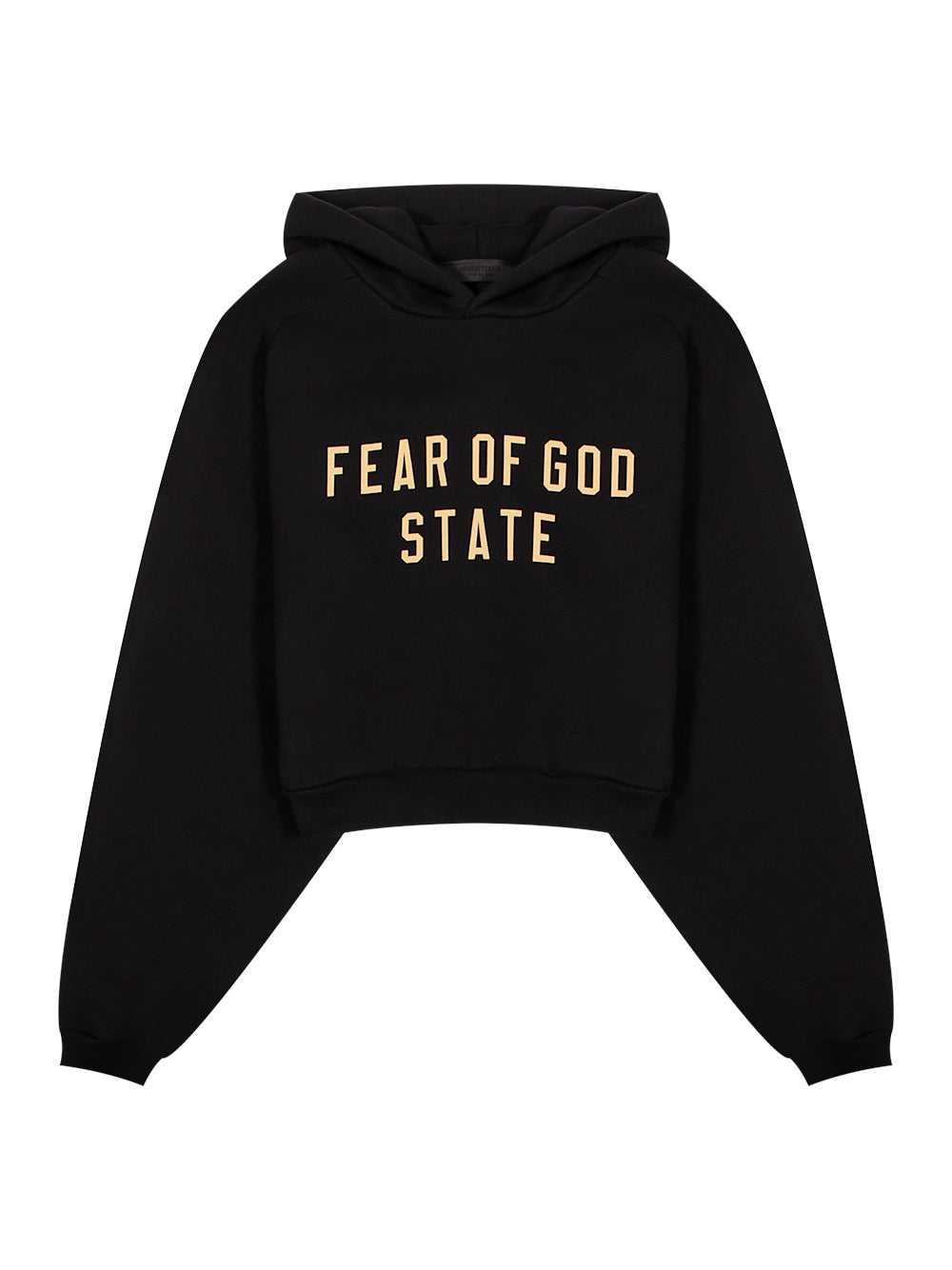 Fleece Cropped Hoodie (Black)