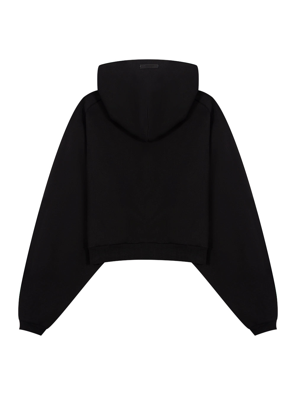Fleece Cropped Hoodie (Black)