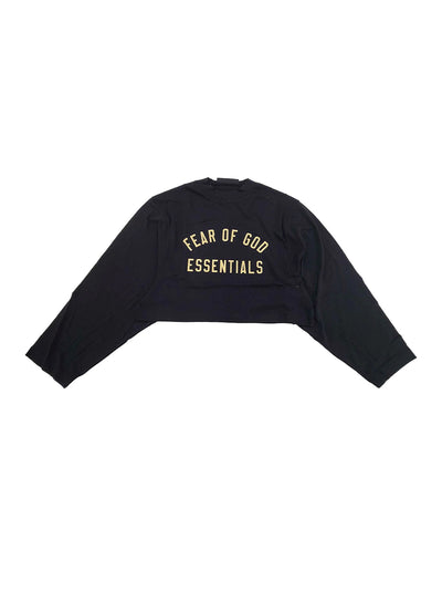 Tri-Blend Cropped Longsleeve Shirt (Black)