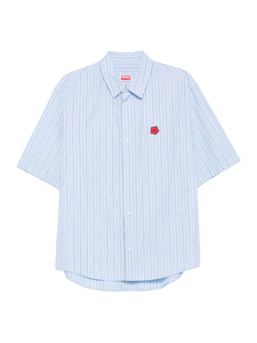 Boke Flower Short Sleeve Shirt  Sky Blue