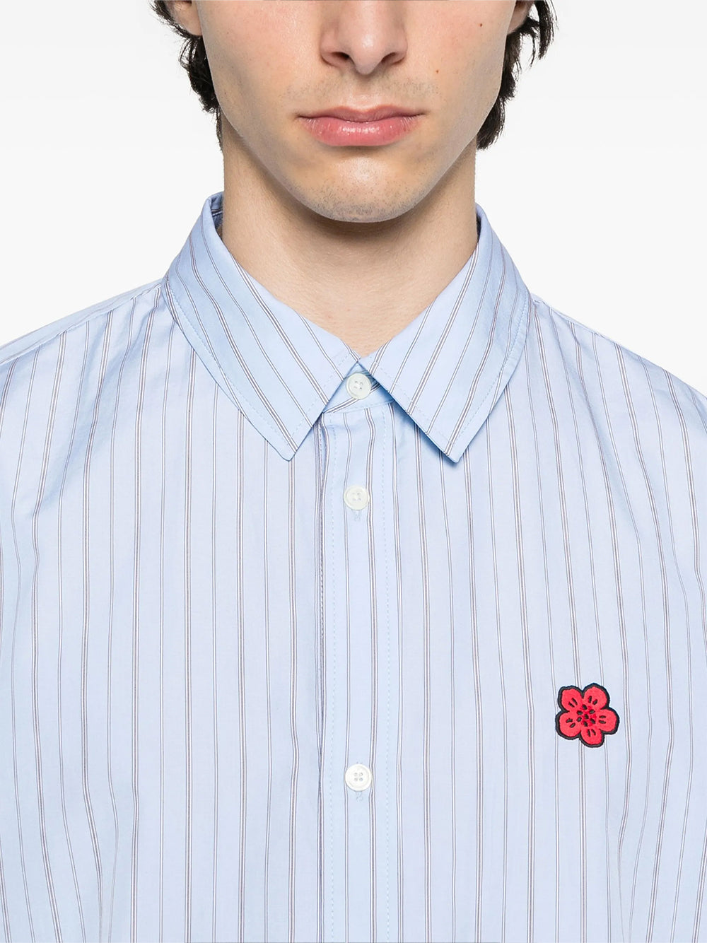 Boke Flower Short Sleeve Shirt  Sky Blue