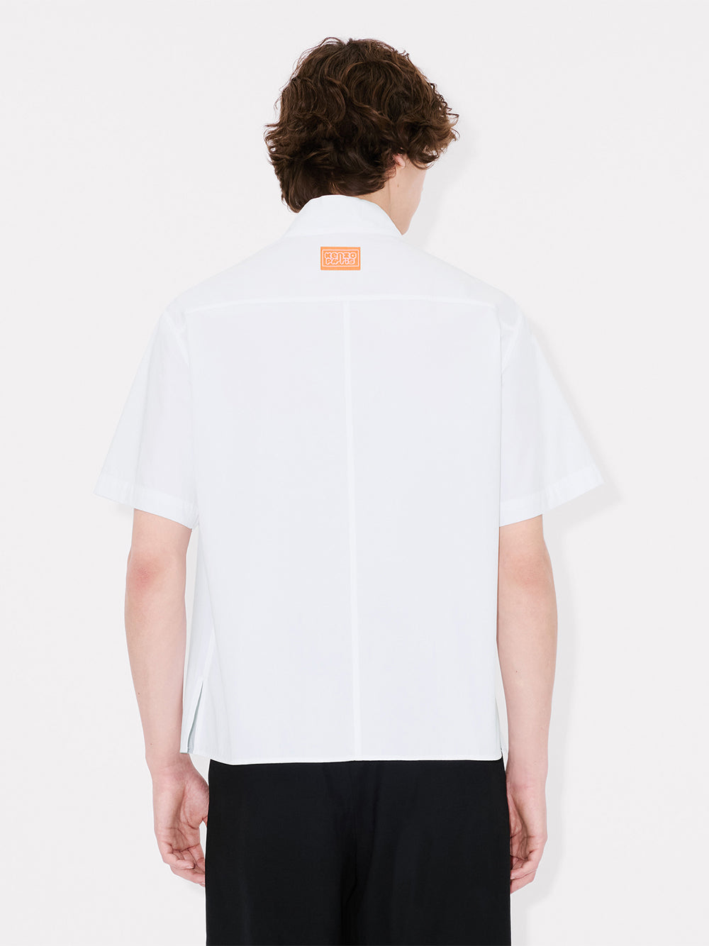 Kenzo Elephant Logo Kimono Short Sleeve Shirt White