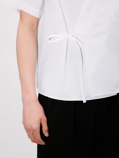 Kenzo Elephant Logo Kimono Short Sleeve Shirt White