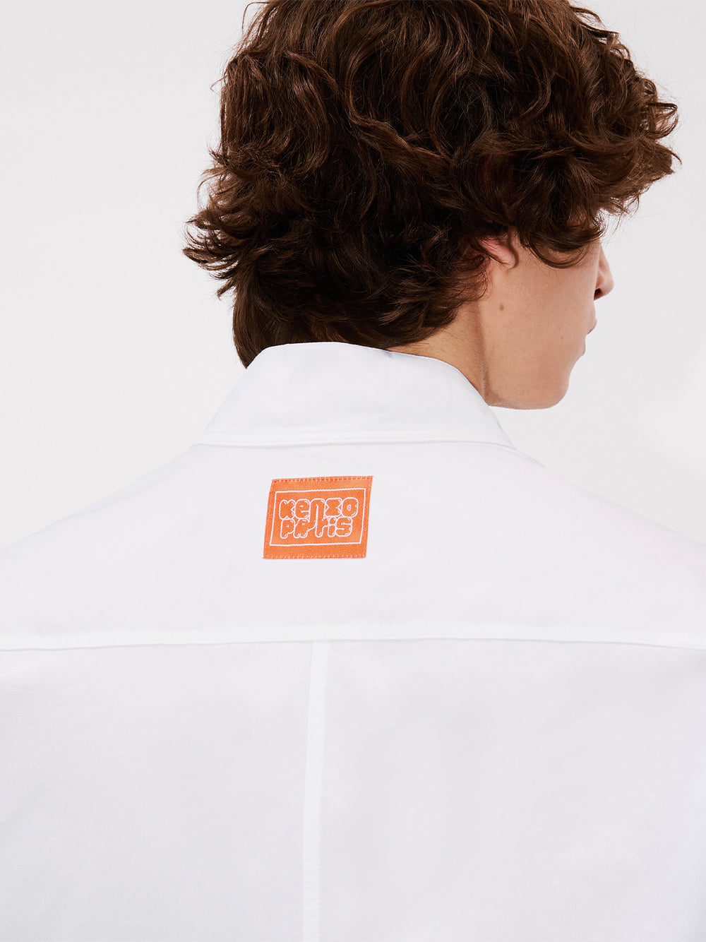 Kenzo Elephant Logo Kimono Short Sleeve Shirt White