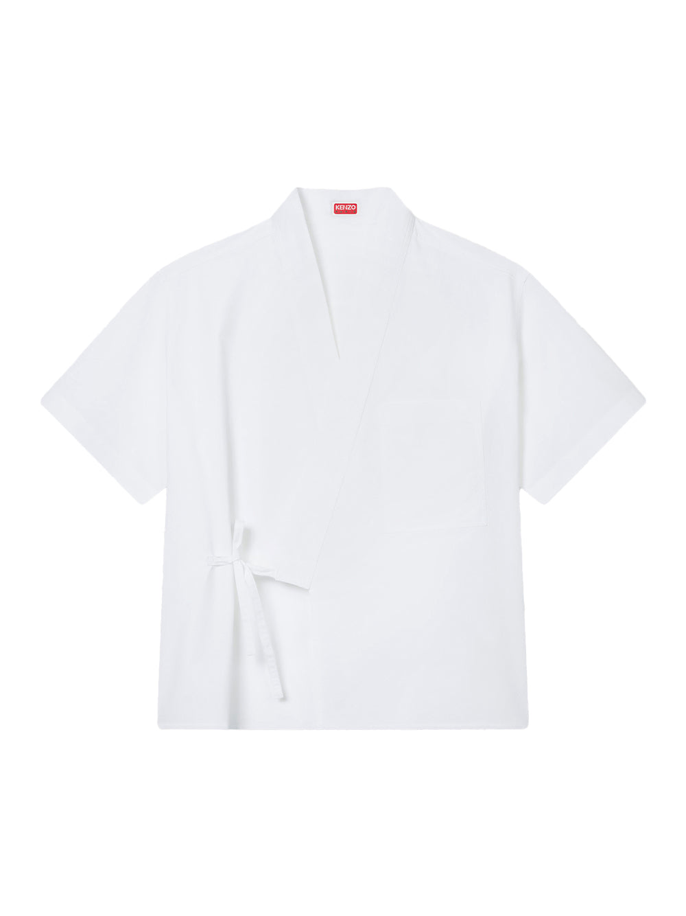 Kenzo Elephant Logo Kimono Short Sleeve Shirt White