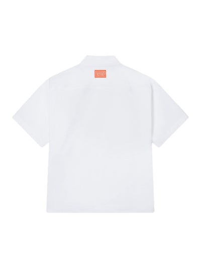 Kenzo Elephant Logo Kimono Short Sleeve Shirt White