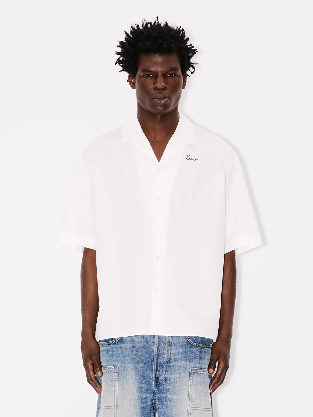 Kenzo Archive Bouquet Hawaiian Short Sleeve Shirt White