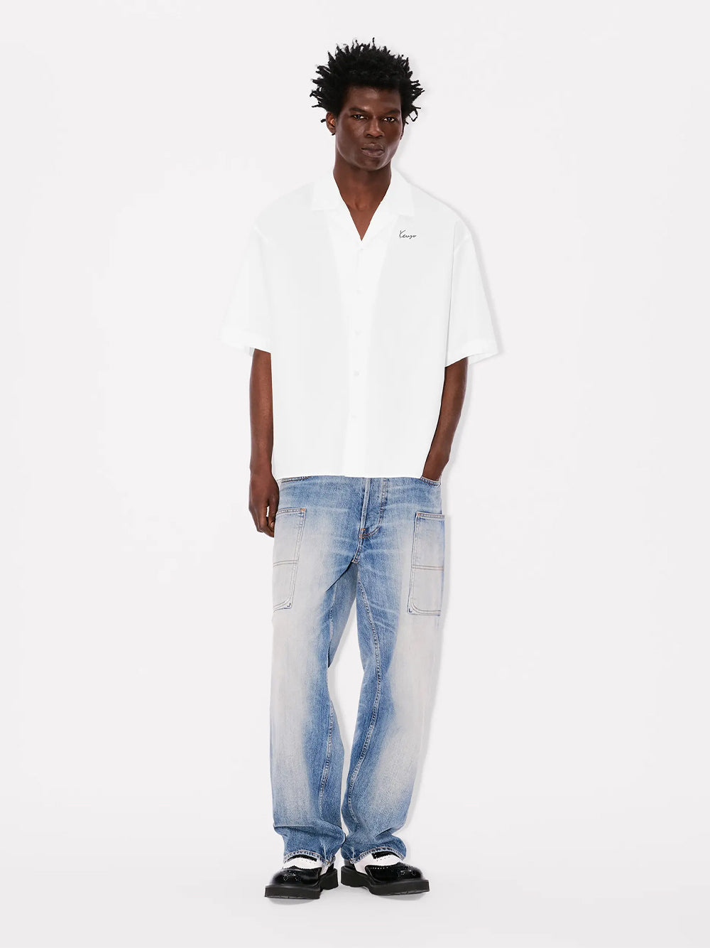 Kenzo Archive Bouquet Hawaiian Short Sleeve Shirt White