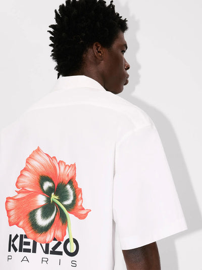 Kenzo Archive Bouquet Hawaiian Short Sleeve Shirt White