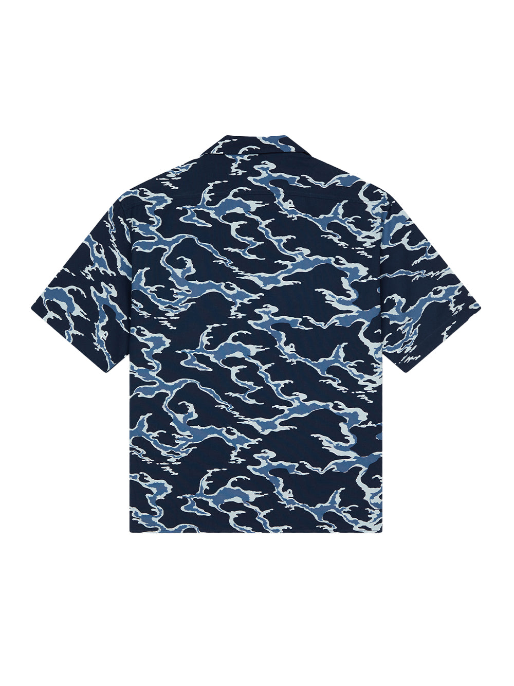 Kenzo Ocean Camo Hawaiian Short Sleeve Shirt  Midnight Blue