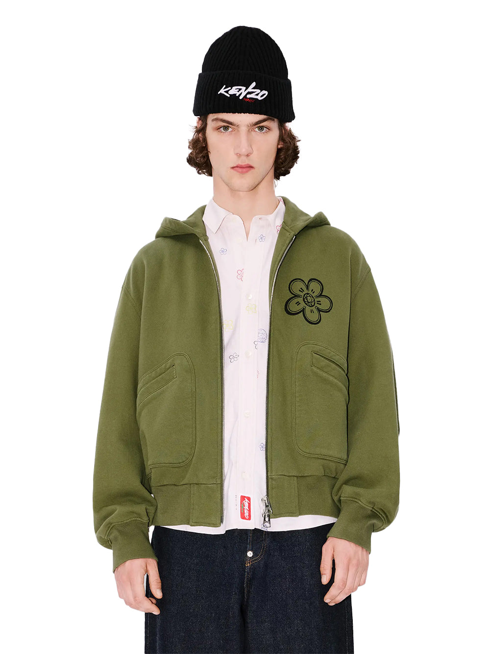 Gots Kenzo Futura Boxy Full-Zip Hoodie Khaki