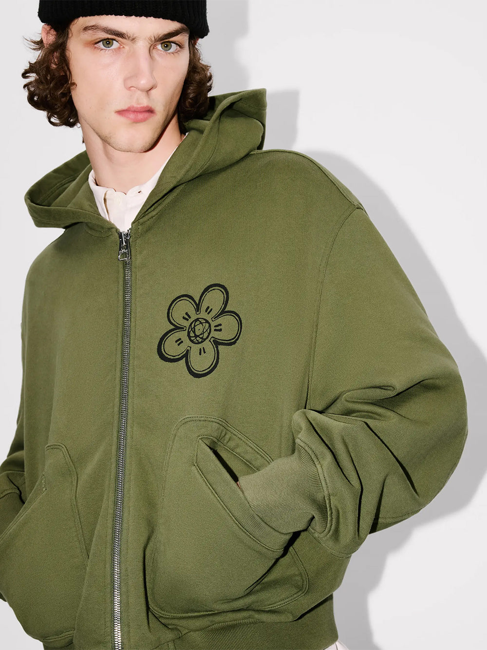 Gots Kenzo Futura Boxy Full-Zip Hoodie Khaki