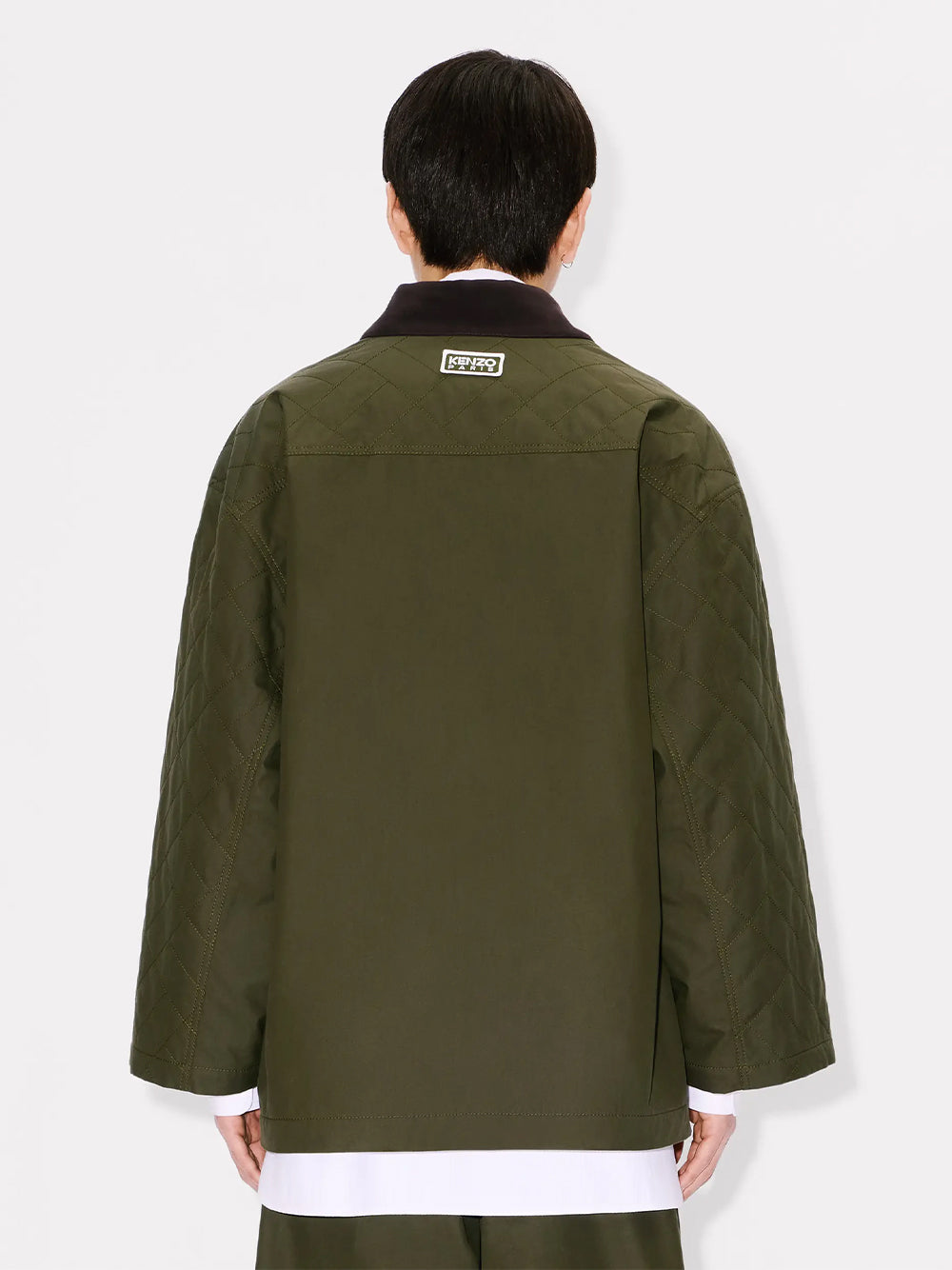 Kenzo Weave Kimono Coat Dark Khaki