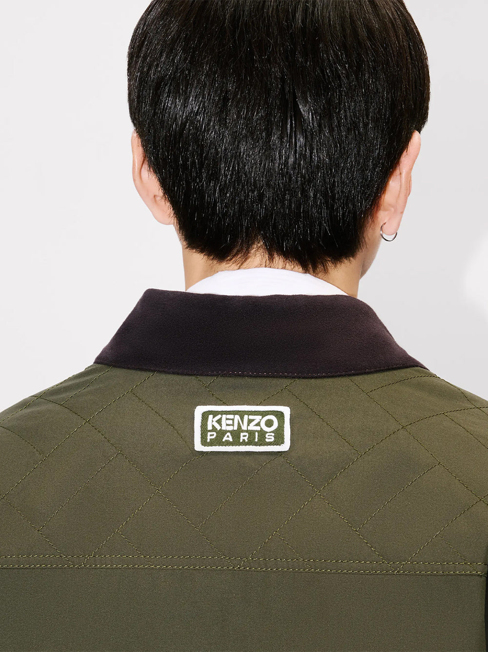 Kenzo Weave Kimono Coat Dark Khaki