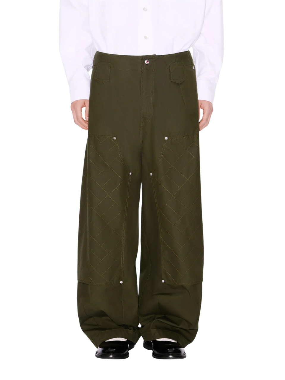 Kenzo Weave Double Knee Pant Dark Khaki