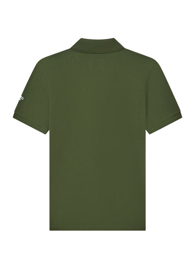 Gots Kenzo Elephant Logo Embroidered Slim Polo Olive