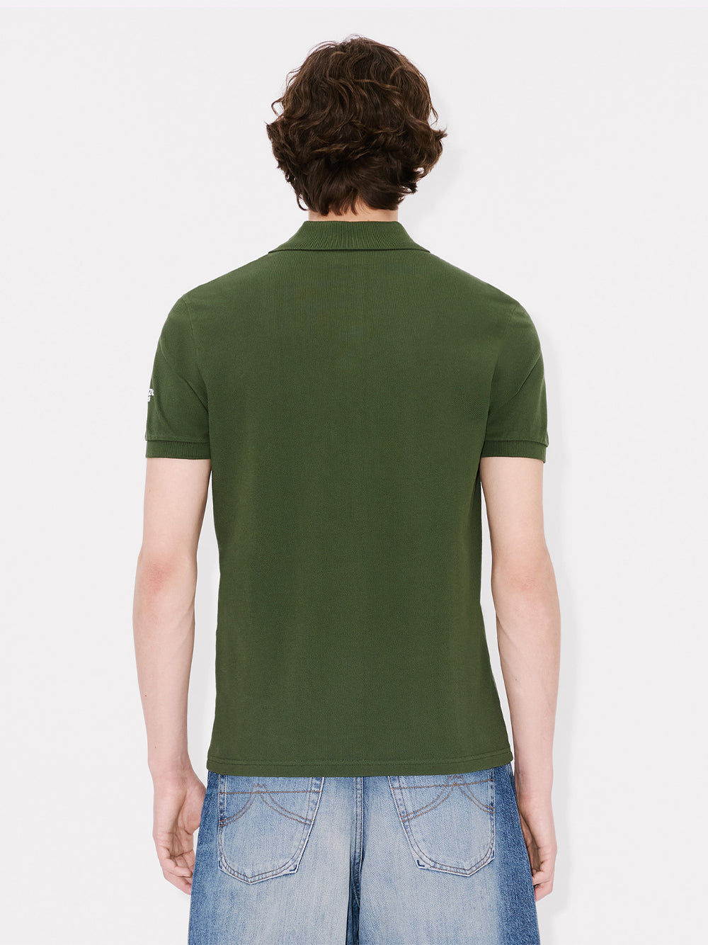Gots Kenzo Elephant Logo Embroidered Slim Polo Olive