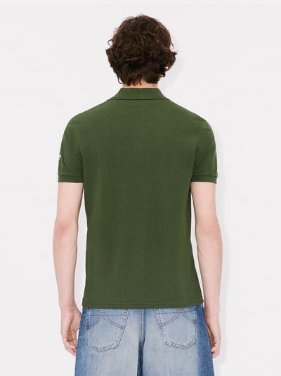 Gots Kenzo Elephant Logo Embroidered Slim Polo Olive