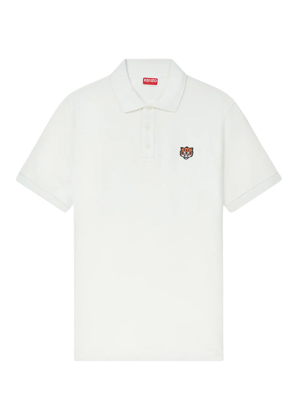 Gots Kenzo Happy Tiger Embroidered Slim Polo Off White