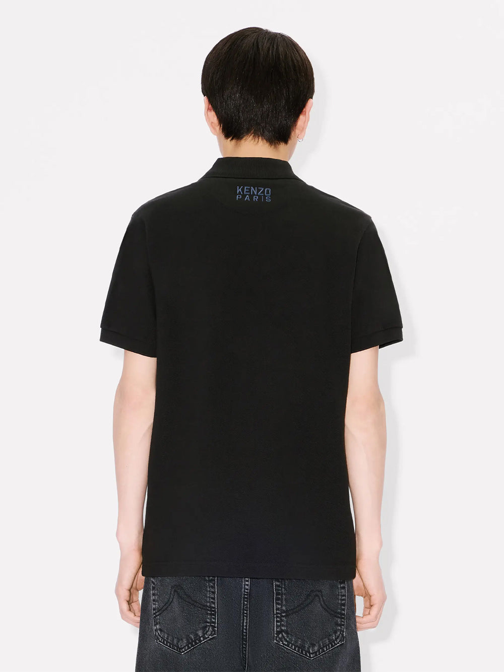 Gots Kenzo Happy Tiger Embroidered Slim Polo Black