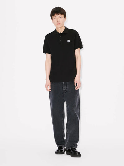 Gots Kenzo Happy Tiger Embroidered Slim Polo Black