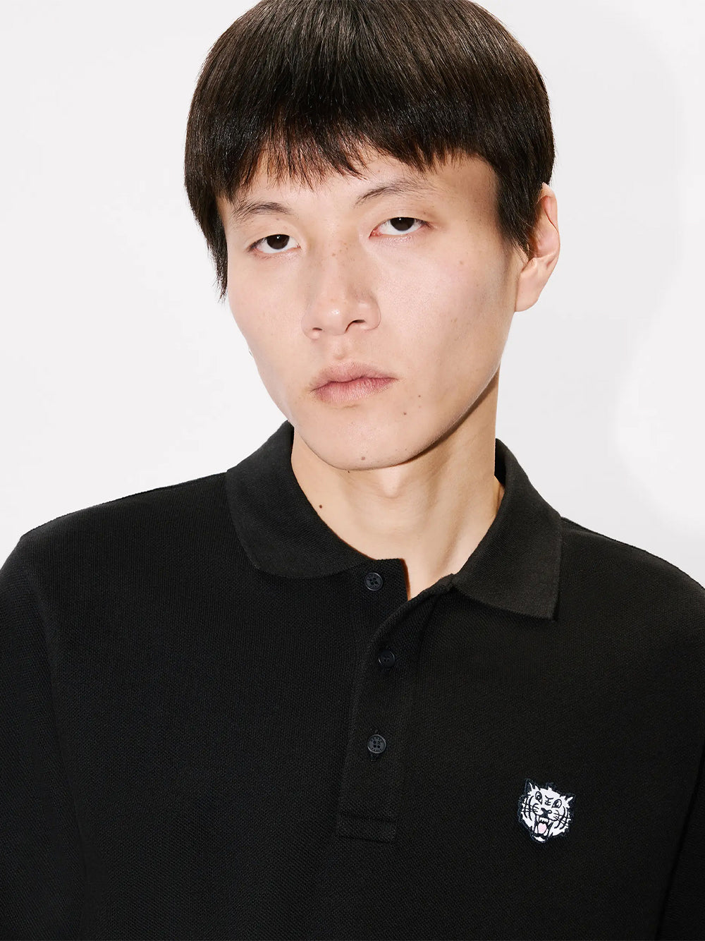 Gots Kenzo Happy Tiger Embroidered Slim Polo Black