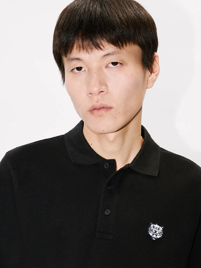 Gots Kenzo Happy Tiger Embroidered Slim Polo Black