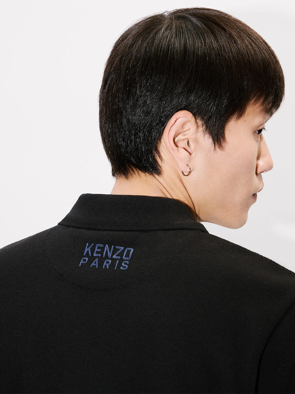 Gots Kenzo Happy Tiger Embroidered Slim Polo Black
