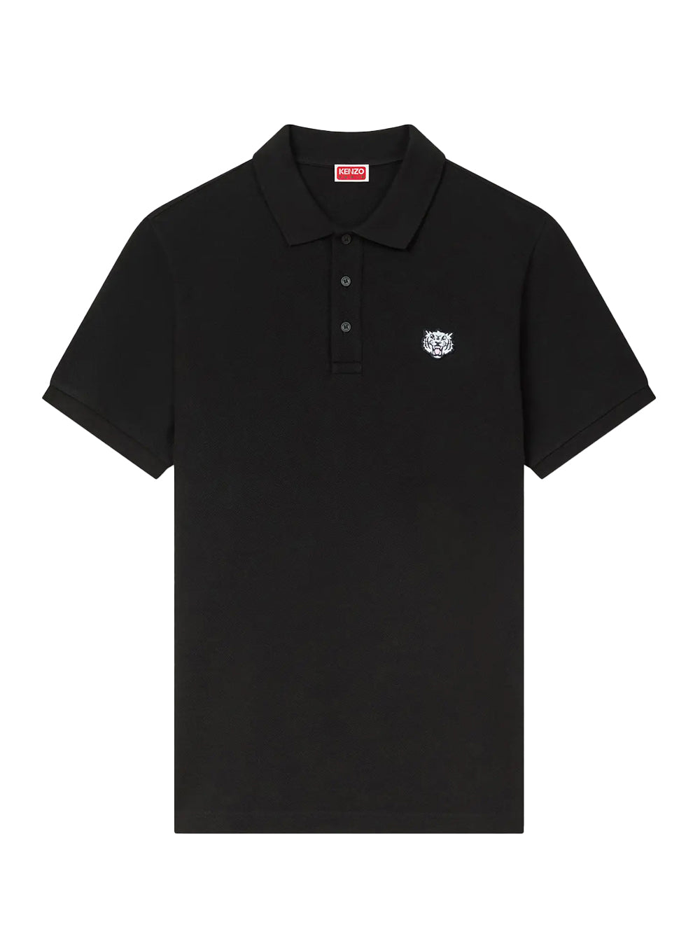 Gots Kenzo Happy Tiger Embroidered Slim Polo Black