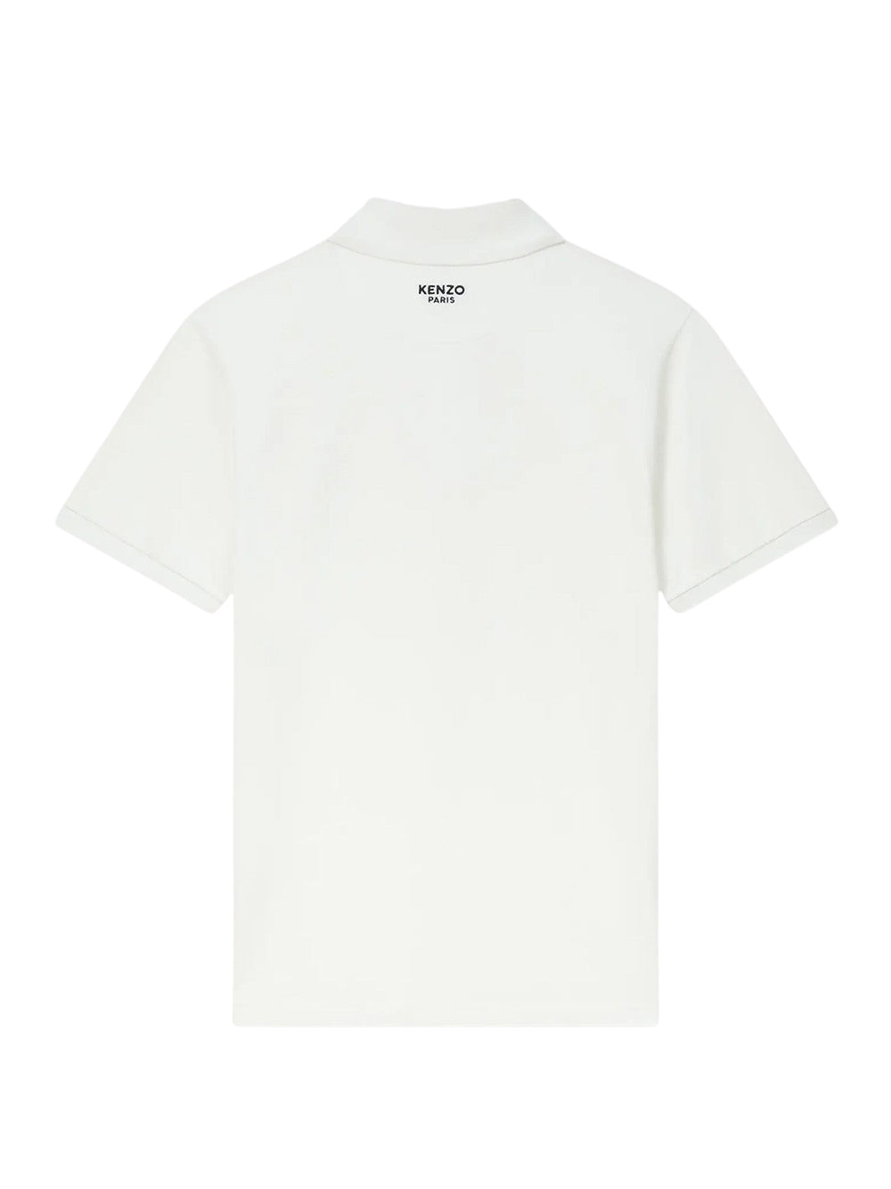 Gots Boke Flower Embroidered Slim Polo Off White