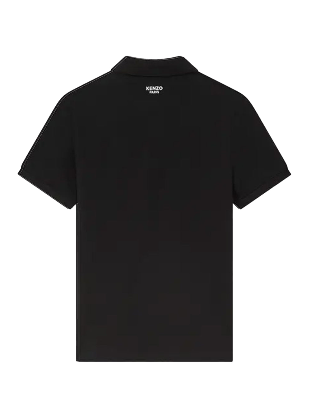 Gots Boke Flower Embroidered Slim Polo  Black