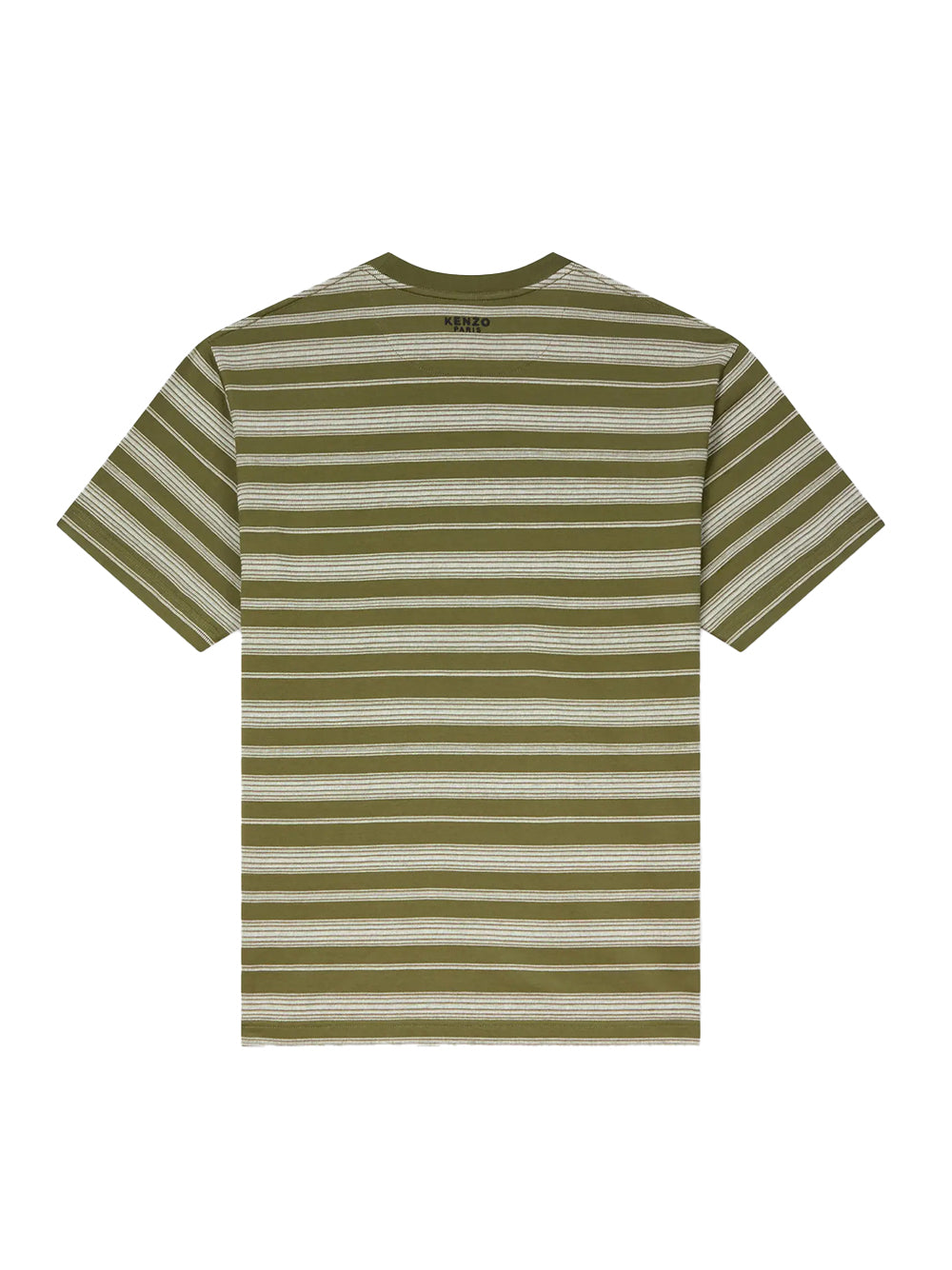 Gots Boke Flower Striped Embroidered Classic T-Shi Khaki