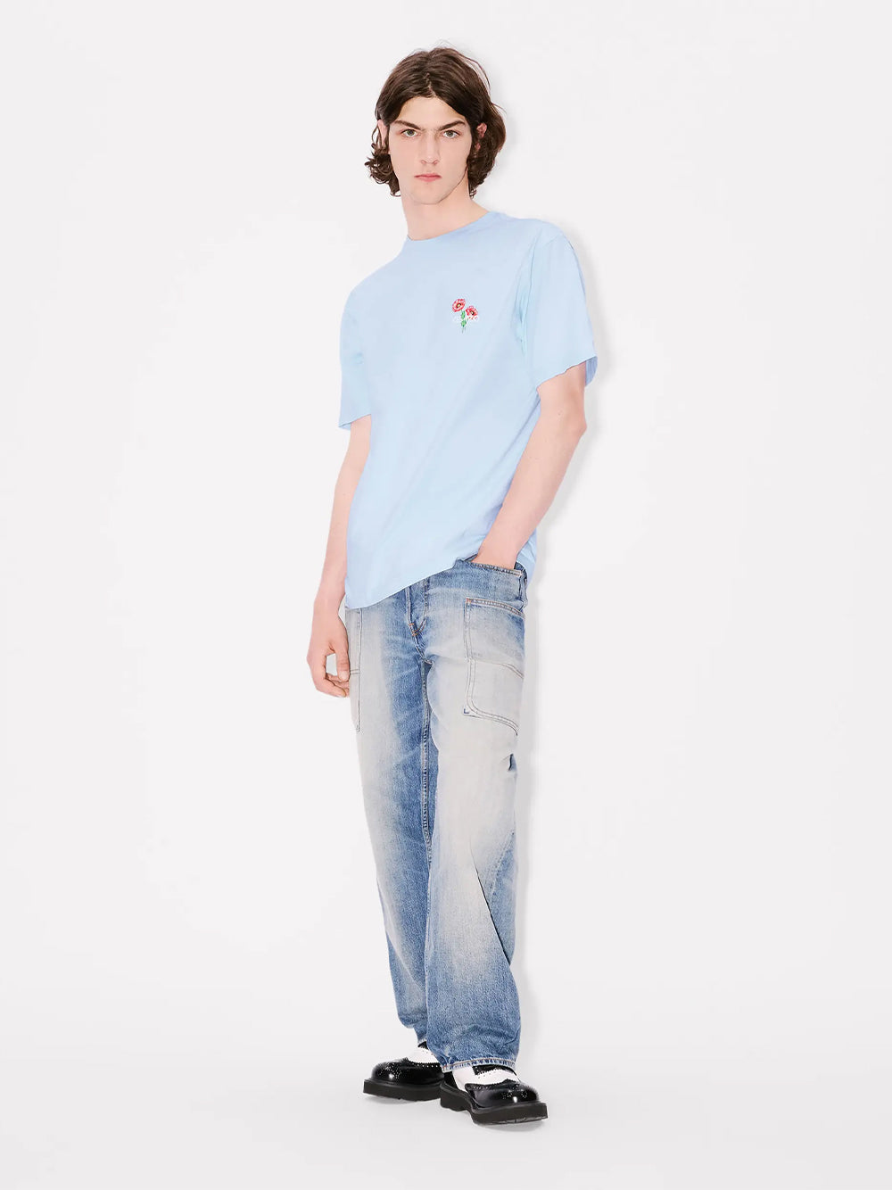 Gots Kenzo Archive Bouquet Embroidered Classic Tsh Glacier