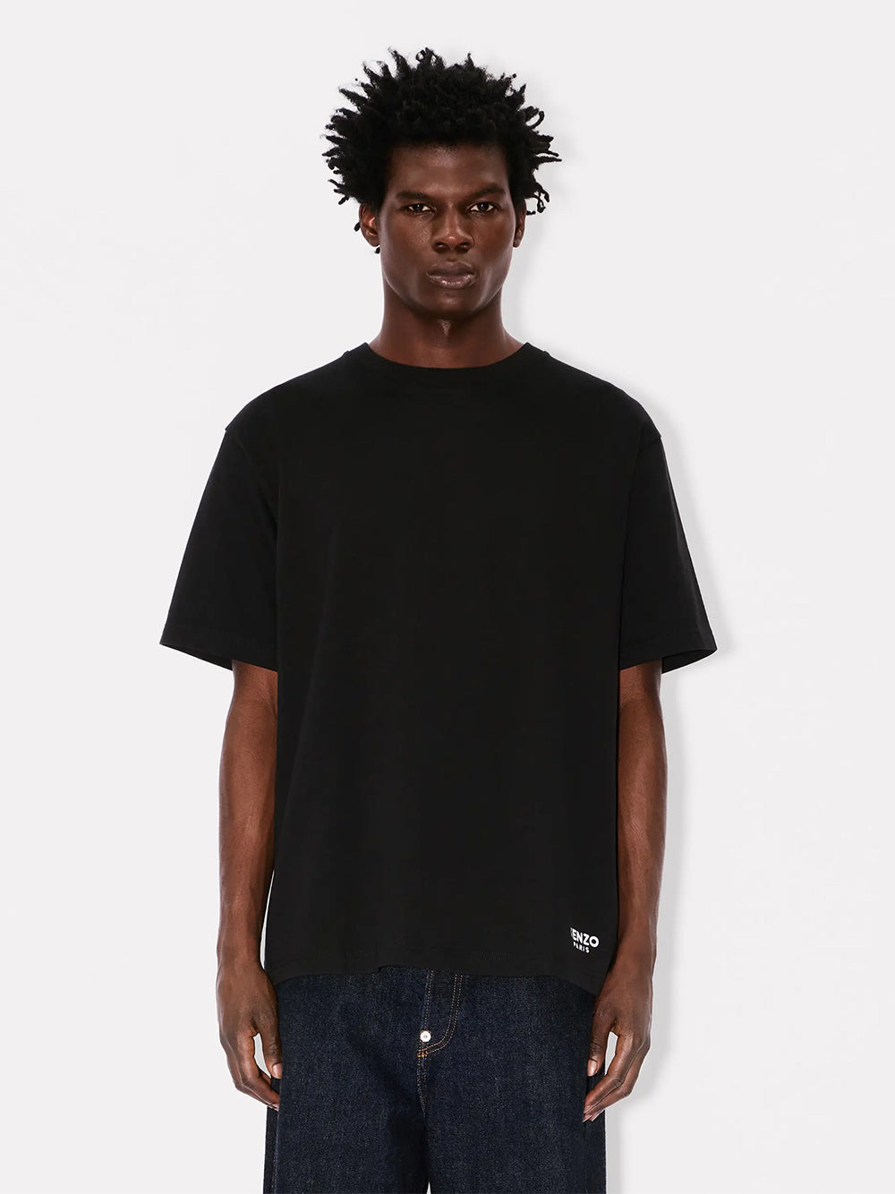 Gots Boke Flower Embroidered Oversize T-Shirt Black