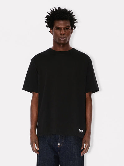 Gots Boke Flower Embroidered Oversize T-Shirt Black