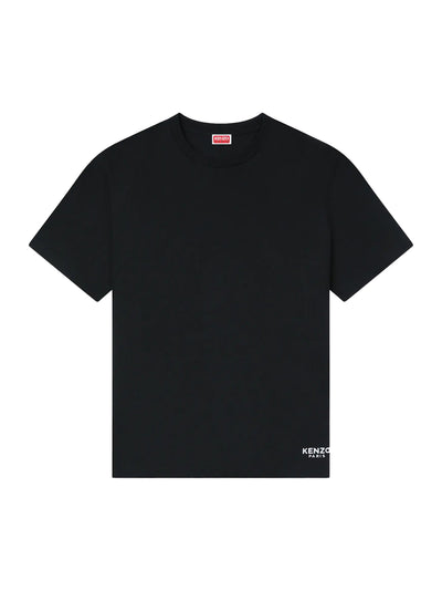 Gots Boke Flower Embroidered Oversize T-Shirt Black
