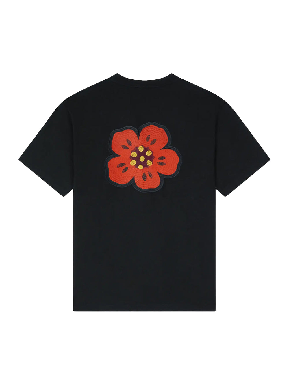 Gots Boke Flower Embroidered Oversize T-Shirt Black