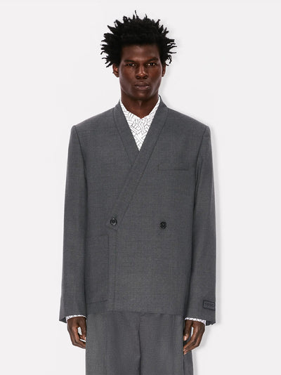 Kenzo Weave Adjusted Kimono Tailored Jacket Taupe