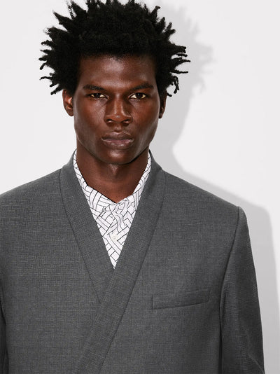 Kenzo Weave Adjusted Kimono Tailored Jacket Taupe