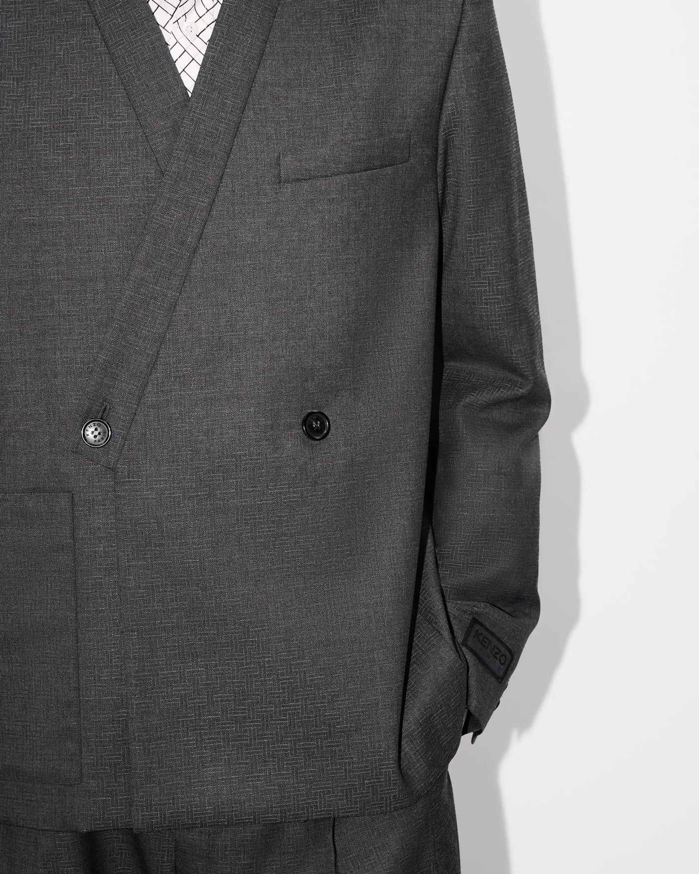 Kenzo Weave Adjusted Kimono Tailored Jacket Taupe