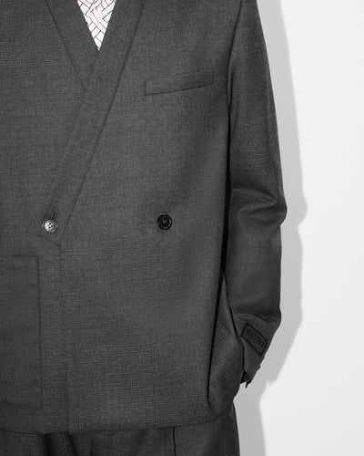 Kenzo Weave Adjusted Kimono Tailored Jacket Taupe