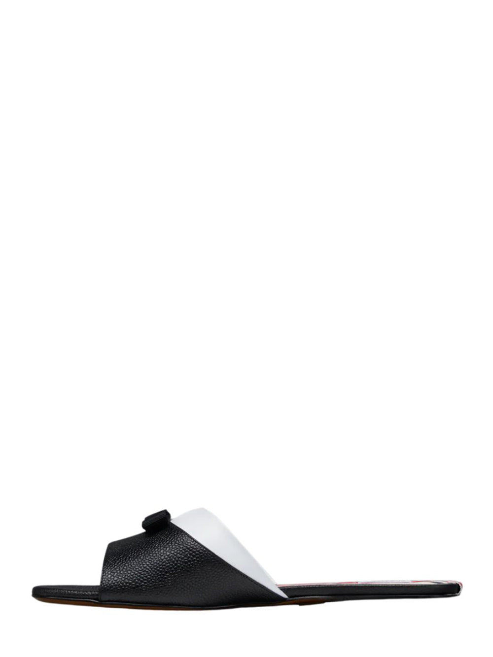 Pebble Grain Bow Claquette (Black/White)