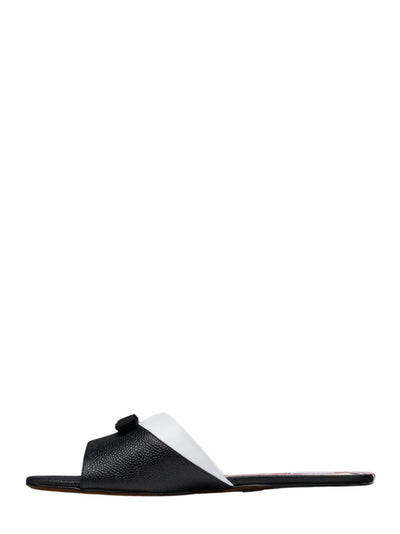 Pebble Grain Bow Claquette (Black/White)