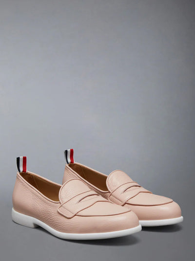 Deerskin Leather Varsity Loafer (Light Pink)