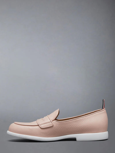 Deerskin Leather Varsity Loafer (Light Pink)