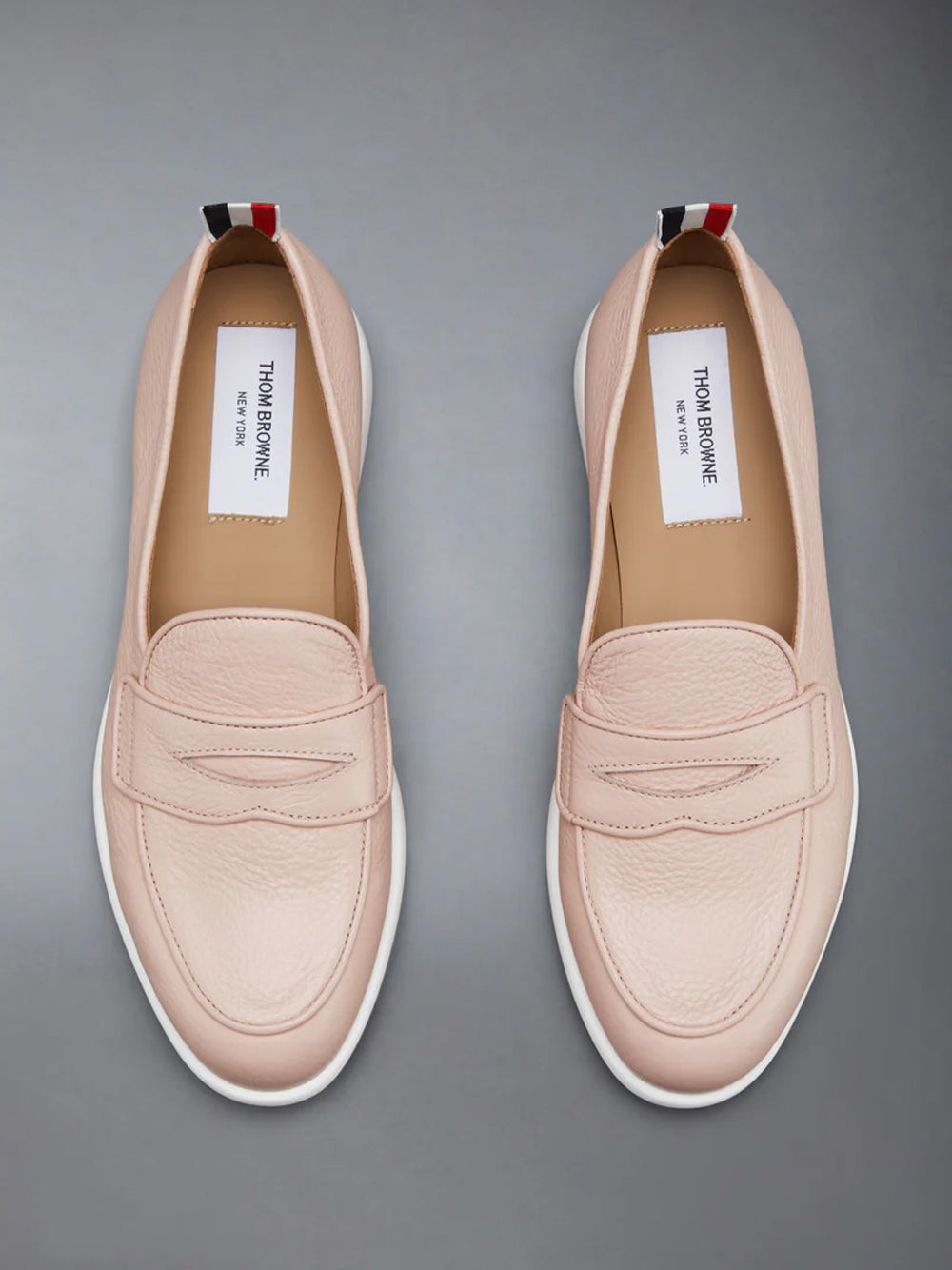 Deerskin Leather Varsity Loafer (Light Pink)