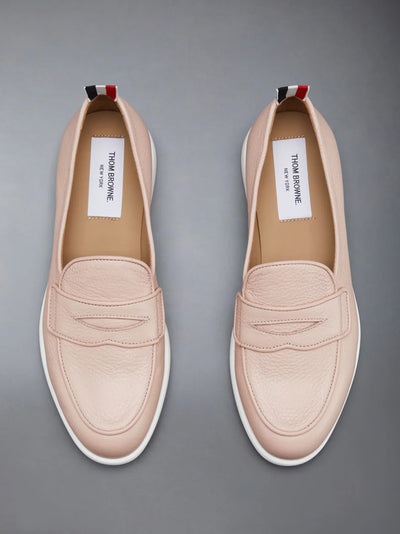Deerskin Leather Varsity Loafer (Light Pink)