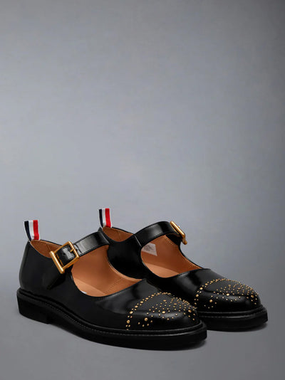 Soft Spazzolato Leather Stud Thom John (Black)