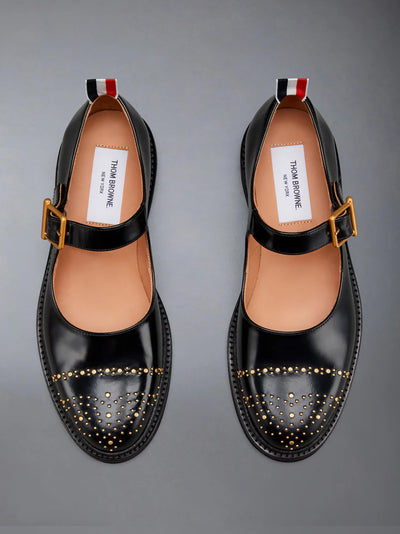 Soft Spazzolato Leather Stud Thom John (Black)
